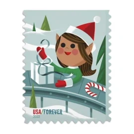 Shop Holiday Elves Stamps 2022 Usps Forever Postage Stamp On Sale Cheap In Bulk 1 2027
