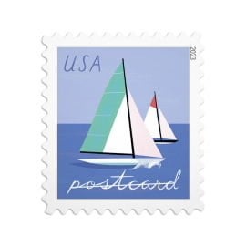 Shop Sailboat Postcard 2023 Cheap Usps Postage Forever Stamps 1 2027